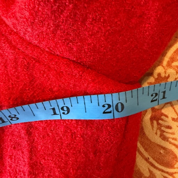 EUC Talbots Bold Red Military Style Wool Pea Coat SZ 14. Worn once; now too big. - Picture 9 of 11